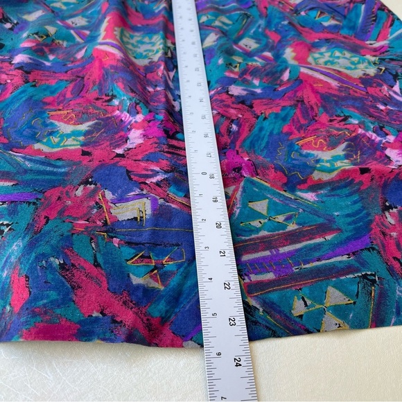 Vintage Georgiou 100% Silk 2 piece Set With Top and  skirt Women’s Size M - Picture 10 of 11